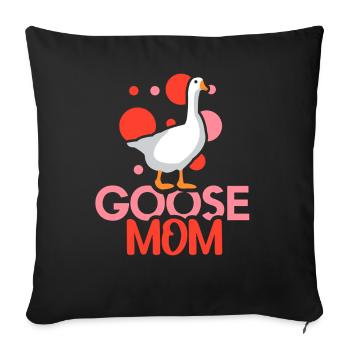Oie Mère Oie Maman Animal de compagnie Oies - Housse de coussin décorative 45 x 45 cm - noir - Devant