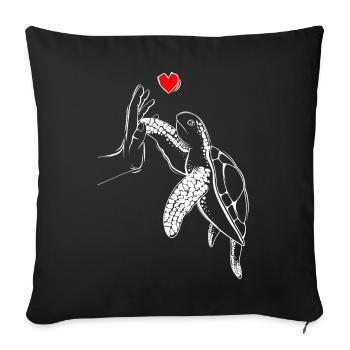 Tortues Chers Enfants Filles Tortue - Housse de coussin décorative 45 x 45 cm - noir - Devant