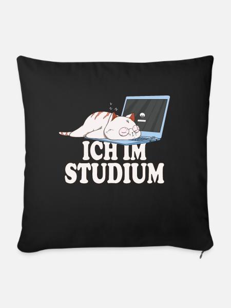Ich im Studium schlafende katze - Sofakissenbezug 45 x 45 cm - Schwarz