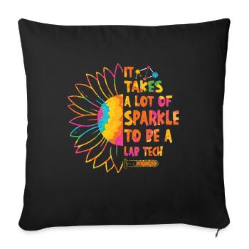 Labor Labortechniker Wissenschaft Sparkle Geschenk - Sofakissenbezug 45 x 45 cm - Schwarz - Vorne