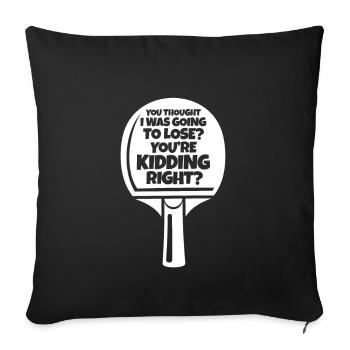 Ping-Pong Tennis de table Ping Pong Ping Pong Cadeau - Housse de coussin décorative 45 x 45 cm - noir - Devant