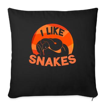 J’aime les serpents pet snake dictons animal - Housse de coussin décorative 45 x 45 cm - noir - Devant