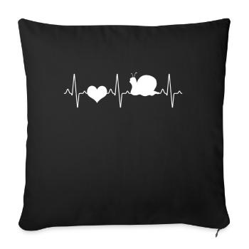 Snail Heartbeat - Sofa pillowcase 17,3'' x 17,3'' (45 x 45 cm) - black - Front
