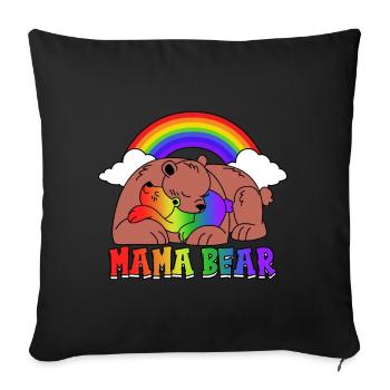Mama Bear LGBT Pride Month Mothers Day - Sofa pillowcase 17,3'' x 17,3'' (45 x 45 cm) - black - Front