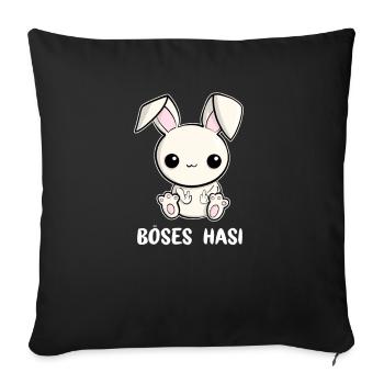 Das Süsse Kleine Böse Horror Hasi zeigt beide - Sofakissenbezug 45 x 45 cm - Schwarz - Vorne