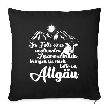 Allgäu Randonnée Vacances Allgäuer - Housse de coussin décorative 45 x 45 cm - noir - Devant