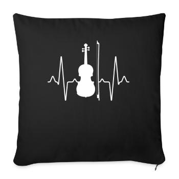 Violin Violin Heartbeat - Sofa pillowcase 17,3'' x 17,3'' (45 x 45 cm) - black - Front