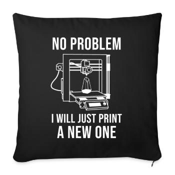 3d Printer - Sofa pillowcase 17,3'' x 17,3'' (45 x 45 cm) - black - Front