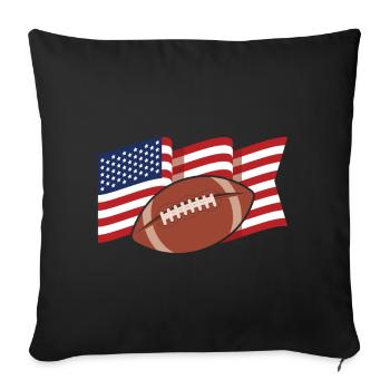 Football américain - Housse de coussin décorative 45 x 45 cm - noir - Devant