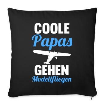 Modellfliegen Papa Vater Vatertag Modellflieger - Sofakissenbezug 45 x 45 cm - Schwarz - Vorne