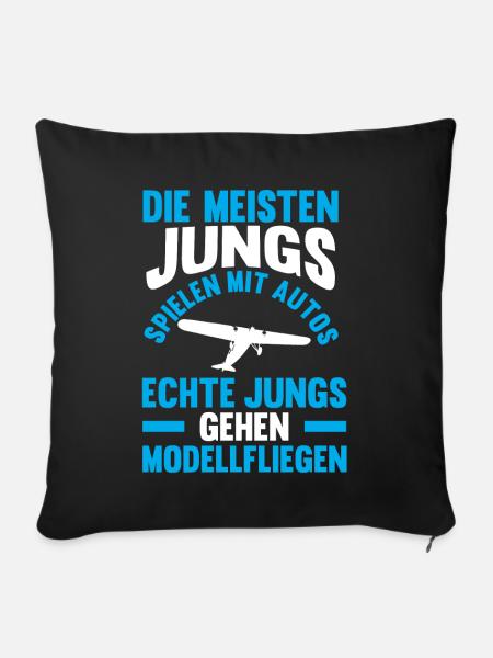 Modellfliegen Modellflieger Modellflug - Sofakissenbezug 45 x 45 cm - Schwarz