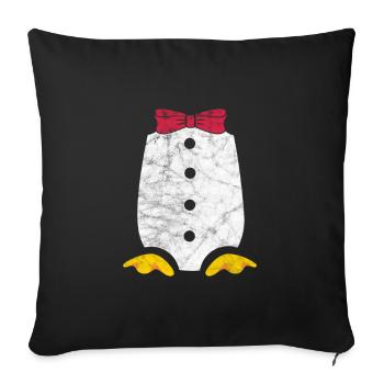 Pinguin - Sofakissenbezug 45 x 45 cm - Schwarz - Vorne