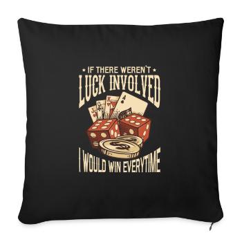 Poker PokerFace Poker All In Casino Gift - Sofa pillowcase 17,3'' x 17,3'' (45 x 45 cm) - black - Front