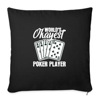 Poker PokerFace Poker All In Casino Gift - Sofa pillowcase 17,3'' x 17,3'' (45 x 45 cm) - black - Front