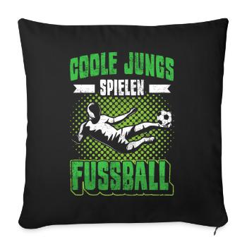 Fußball | Coole Jungs spielen Fußball - Sofakissenbezug 45 x 45 cm - Schwarz - Vorne