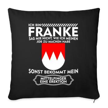 Franken Mittelfinger Frankenland Franke - Sofakissenbezug 45 x 45 cm - Schwarz - Vorne