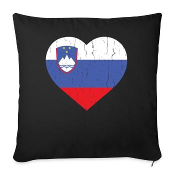 SLOVENIA - Sofa pillowcase 17,3'' x 17,3'' (45 x 45 cm) - black - Front