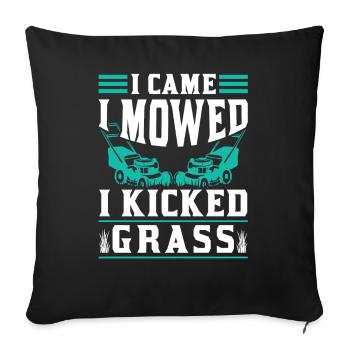 Lawn Mowing Lawn Lawn Mower Grass - Sofa pillowcase 17,3'' x 17,3'' (45 x 45 cm) - black - Front
