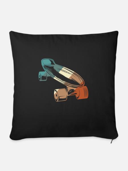 Longboard - Sofakissenbezug 45 x 45 cm - Schwarz