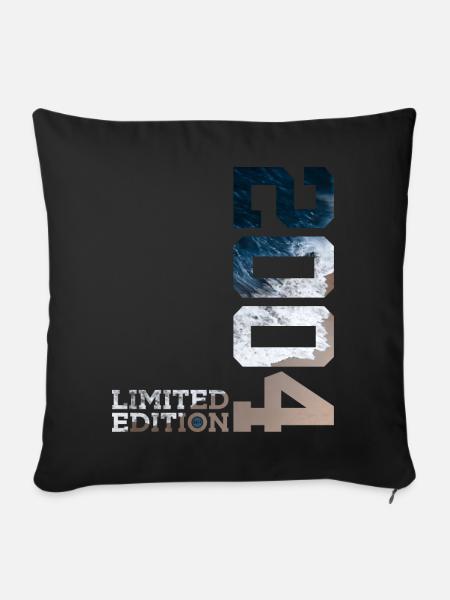22. GEBURTSTAG LIMITED EDITION 2004 - Sofakissenbezug 45 x 45 cm - Schwarz