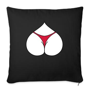 Arsch Herz - Sofakissenbezug 45 x 45 cm - Schwarz - Vorne