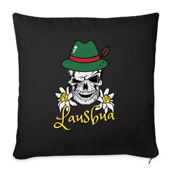 Lausbua Bayern Totenkopf Bayer Trachten - Sofakissenbezug 45 x 45 cm - Schwarz - Vorne