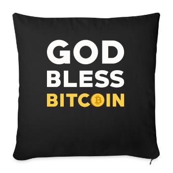 Bitcoin - Sofa pillowcase 17,3'' x 17,3'' (45 x 45 cm) - black - Front