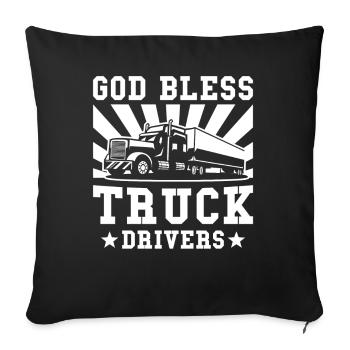 Truck Driver Gift - Sofa pillowcase 17,3'' x 17,3'' (45 x 45 cm) - black - Front