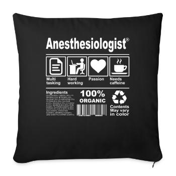 Anesthésiste - Housse de coussin décorative 45 x 45 cm - noir - Devant