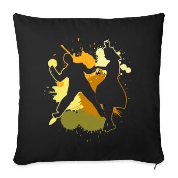 Boogie Woogie Danseurs Dance Swing - Housse de coussin décorative 45 x 45 cm - noir - Devant