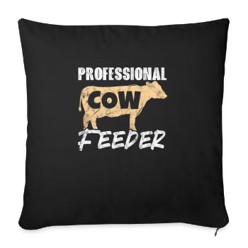 Cow Cow Cows Farm Farmer Gift - Sofa pillowcase 17,3'' x 17,3'' (45 x 45 cm) - black - Front