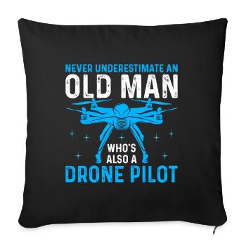 Dji Drohne Drohnenpilot Geschenk - Sofakissenbezug 45 x 45 cm - Schwarz - Vorne