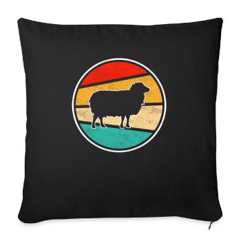 Sheep Retro - Sofa pillowcase 17,3'' x 17,3'' (45 x 45 cm) - black - Front