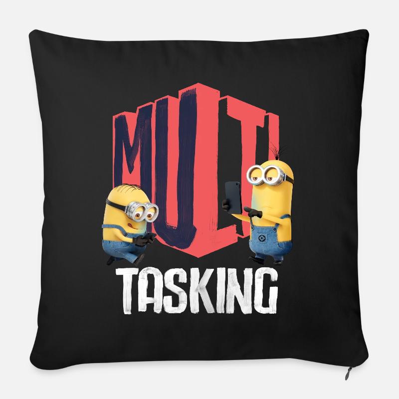 Minions Dave Und Kevin Multitasking - Sofakissenbezug 45 x 45 cm - Schwarz