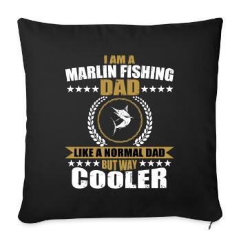 Marlin Angler Papa - Housse de coussin décorative 45 x 45 cm - noir - Devant