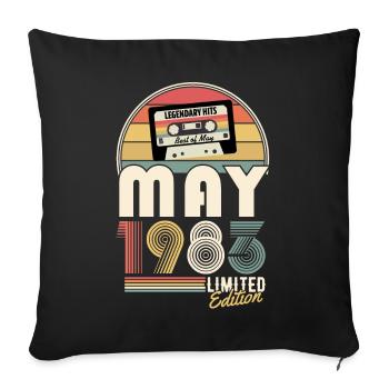 May 1983 Vintage Vintage Birthday Gift - Sofa pillowcase 17,3'' x 17,3'' (45 x 45 cm) - black - Front