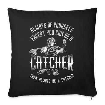 Baseball Fan Catcher Vintage - Housse de coussin décorative 45 x 45 cm - noir - Devant
