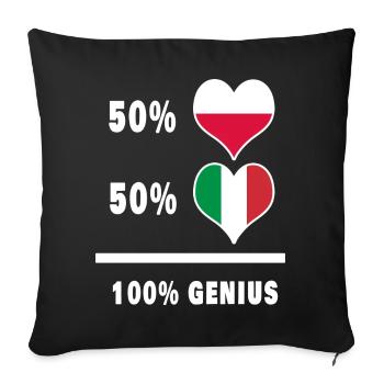 Génie de l'Italie et de la Pologne - Housse de coussin décorative 45 x 45 cm - noir - Devant