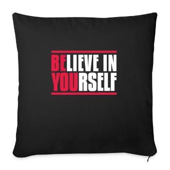 Motivation - Sofa pillowcase 17,3'' x 17,3'' (45 x 45 cm) - black - Front
