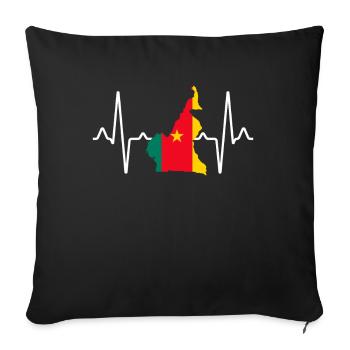 Cameroon Heartbeat - Sofa pillowcase 17,3'' x 17,3'' (45 x 45 cm) - black - Front