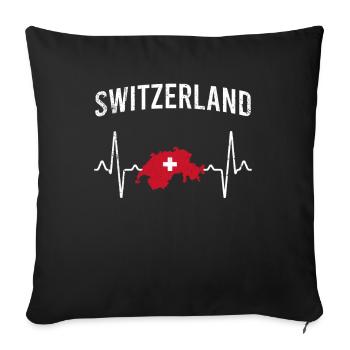 Suisse Heartbeat - Housse de coussin décorative 45 x 45 cm - noir - Devant