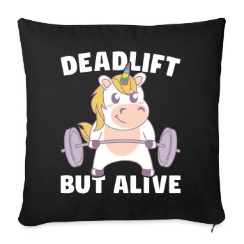 Licorne Deadlift - Housse de coussin décorative 45 x 45 cm - noir - Devant