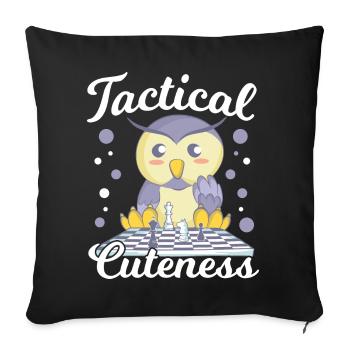 Cute chess - Sofa pillowcase 17,3'' x 17,3'' (45 x 45 cm) - black - Front