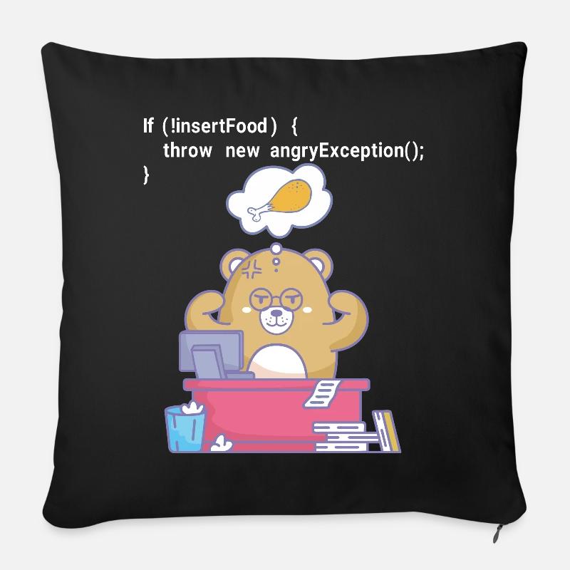 Hungry programming - Sofa pillowcase 17,3'' x 17,3'' (45 x 45 cm) - black