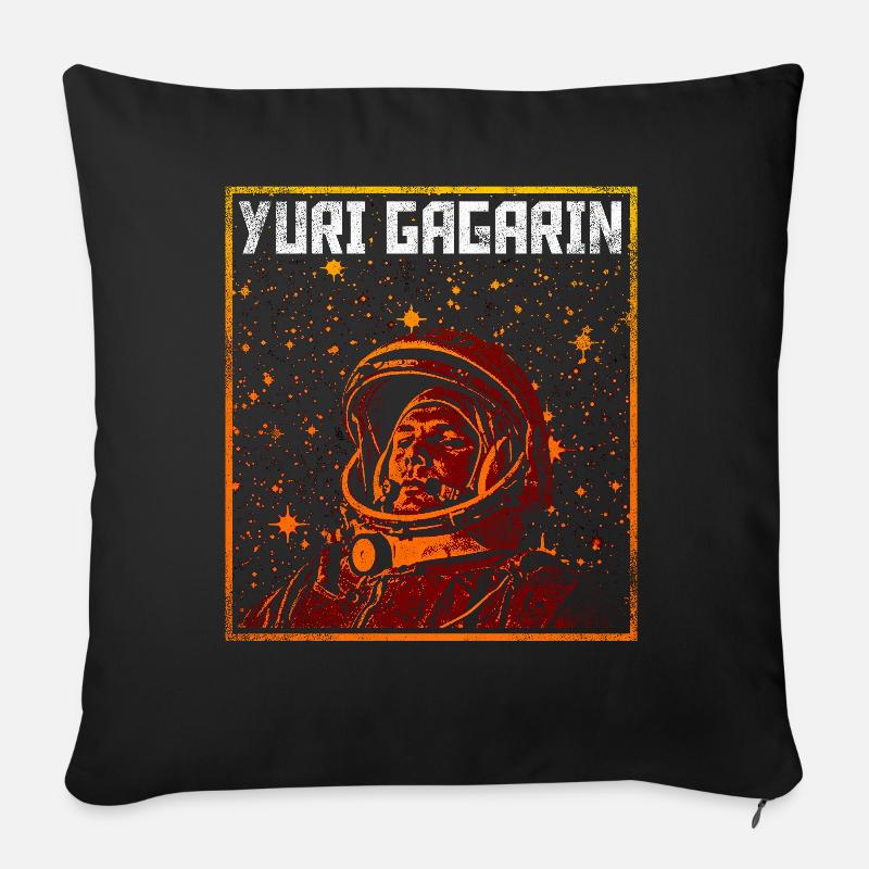 Juri Gagarin - Sofakissenbezug 45 x 45 cm - Schwarz