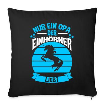 Einhorn Opa - Sofakissenbezug 45 x 45 cm - Schwarz - Vorne