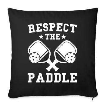 Pickleball Respsect la pagaie - Housse de coussin décorative 45 x 45 cm - noir - Devant