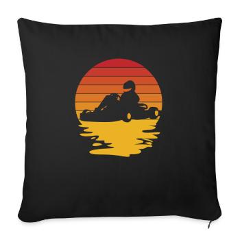 Go Kart Racer – Retro Racing Style - Sofa pillowcase 17,3'' x 17,3'' (45 x 45 cm) - black - Front