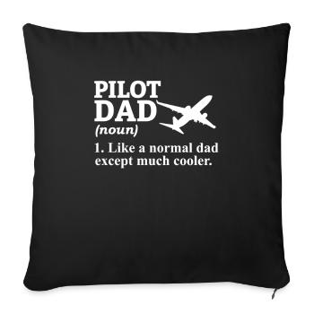 Pilote d’avion Pilote Pilotes Pilote Pilote Copilote - Housse de coussin décorative 45 x 45 cm - noir - Devant