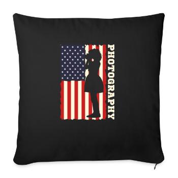 Photographe Photographe Photographie Photographie - Housse de coussin décorative 45 x 45 cm - noir - Devant